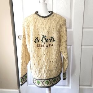 INISFREE 100% PURE NEW WOOL MENS SWEATER MADE IN IRELAND